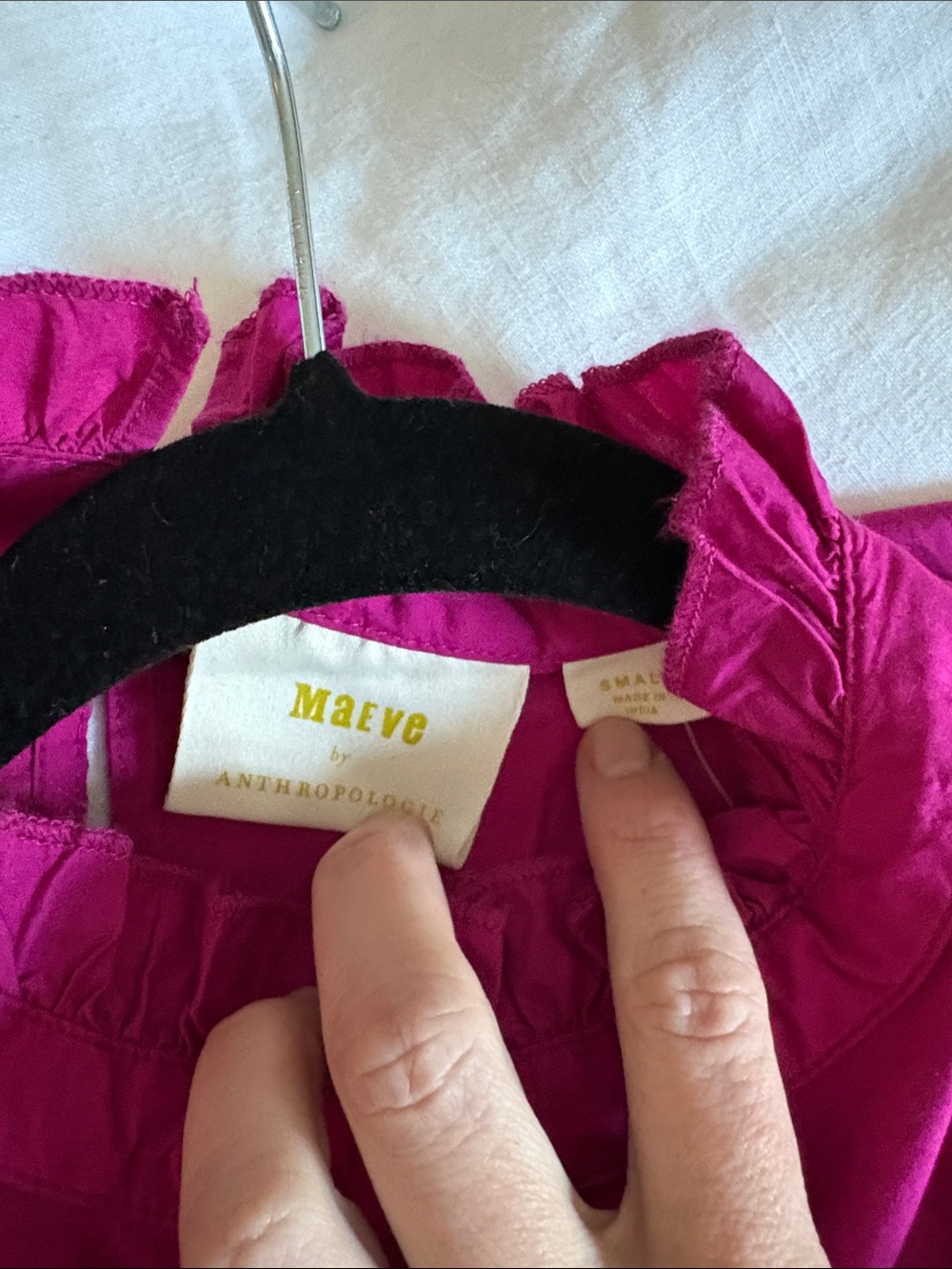 Anthropologie Maeve Ruffled Tunic Top - Fuchsia - Picture 2 of 3